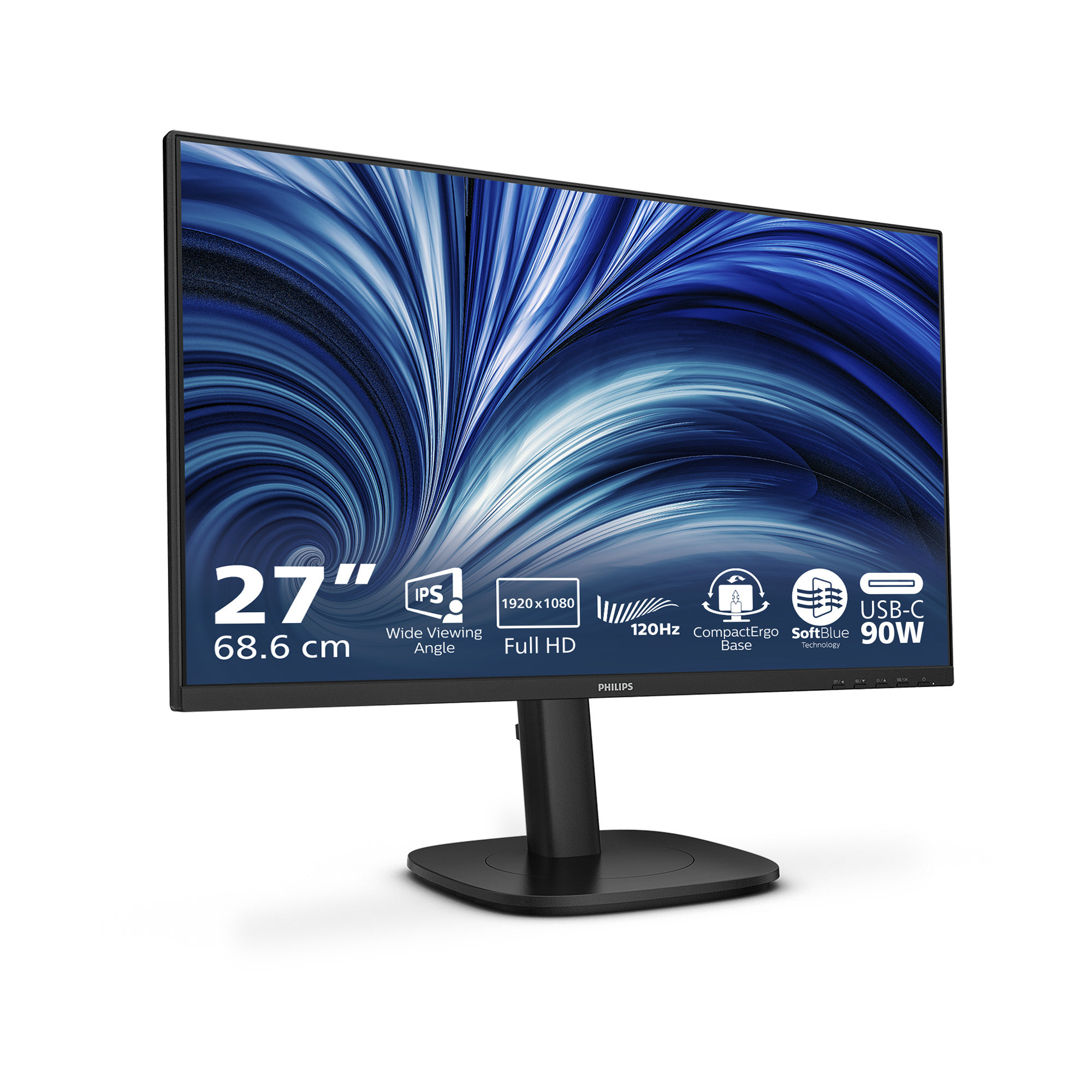 Philips 3000 series 24B2U3301/00 computer monitor 60.5 cm (23.8) 1920 x 1080 pixels Full HD LCD Black