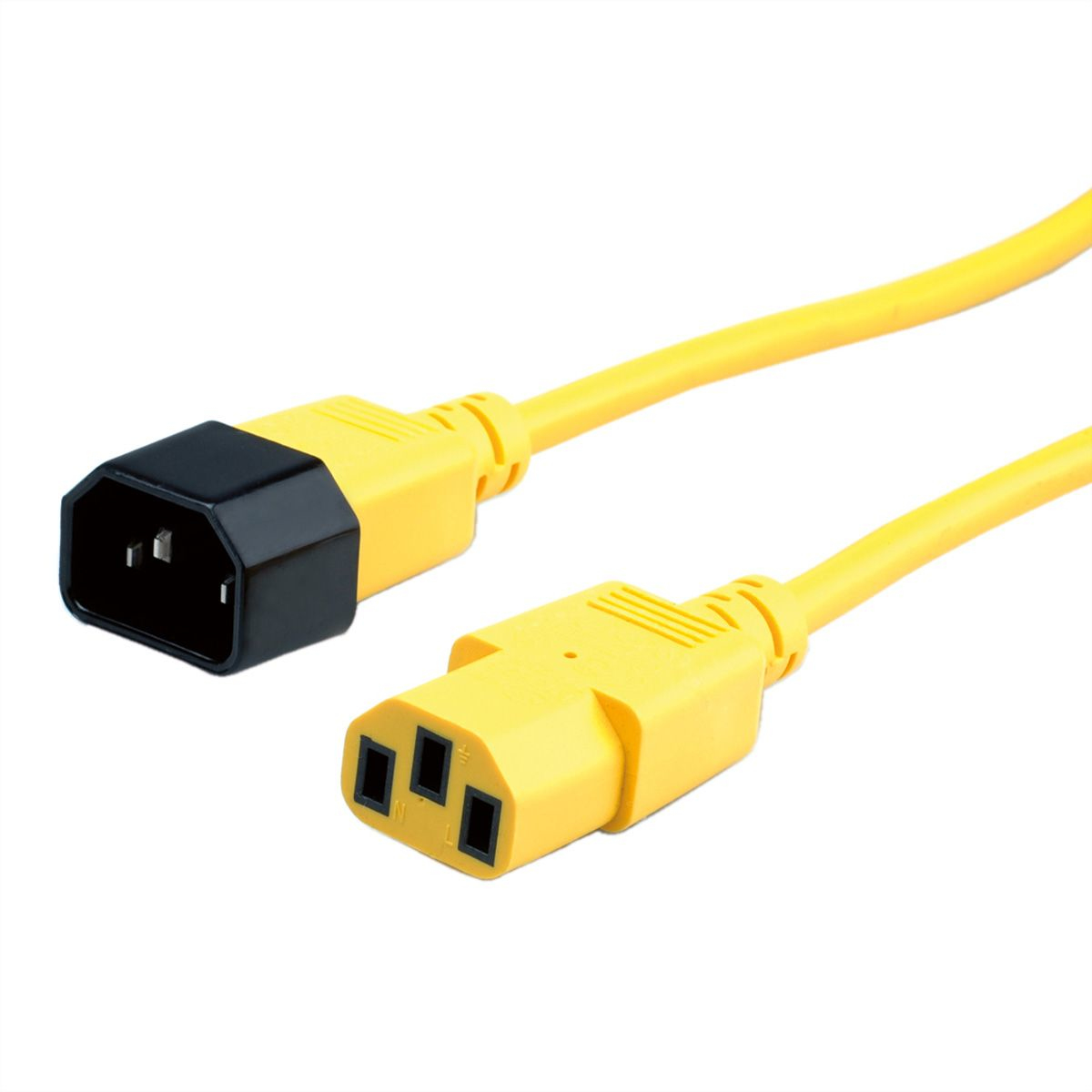 ROLINE 19.08.1526 cable de transmisin Amarillo 0,8 m C14 acoplador C13 acoplador