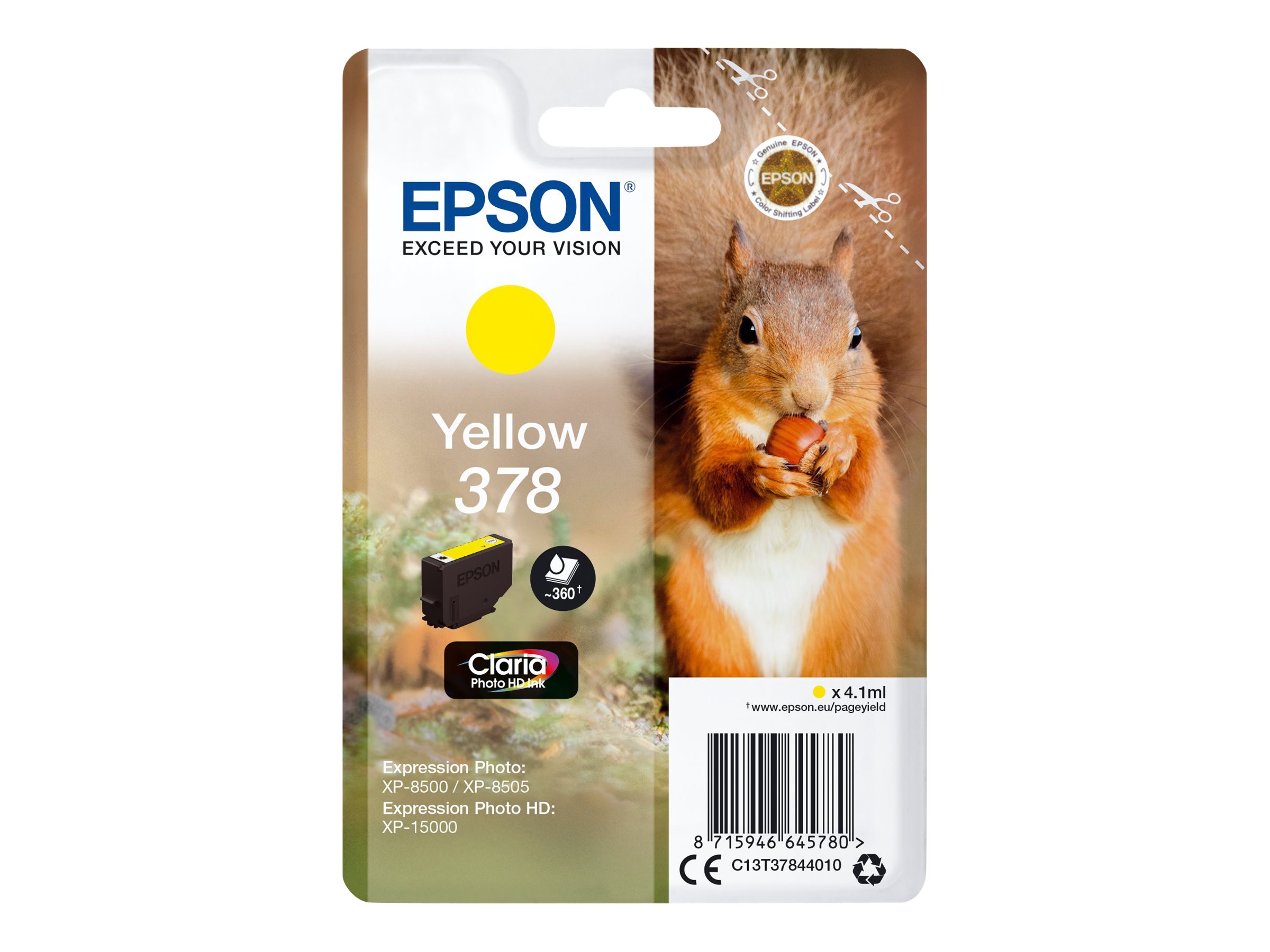Epson 378 - 4.1 ml - Gelb - Original - Blister mit RF- / aktustischem Alarmsignal