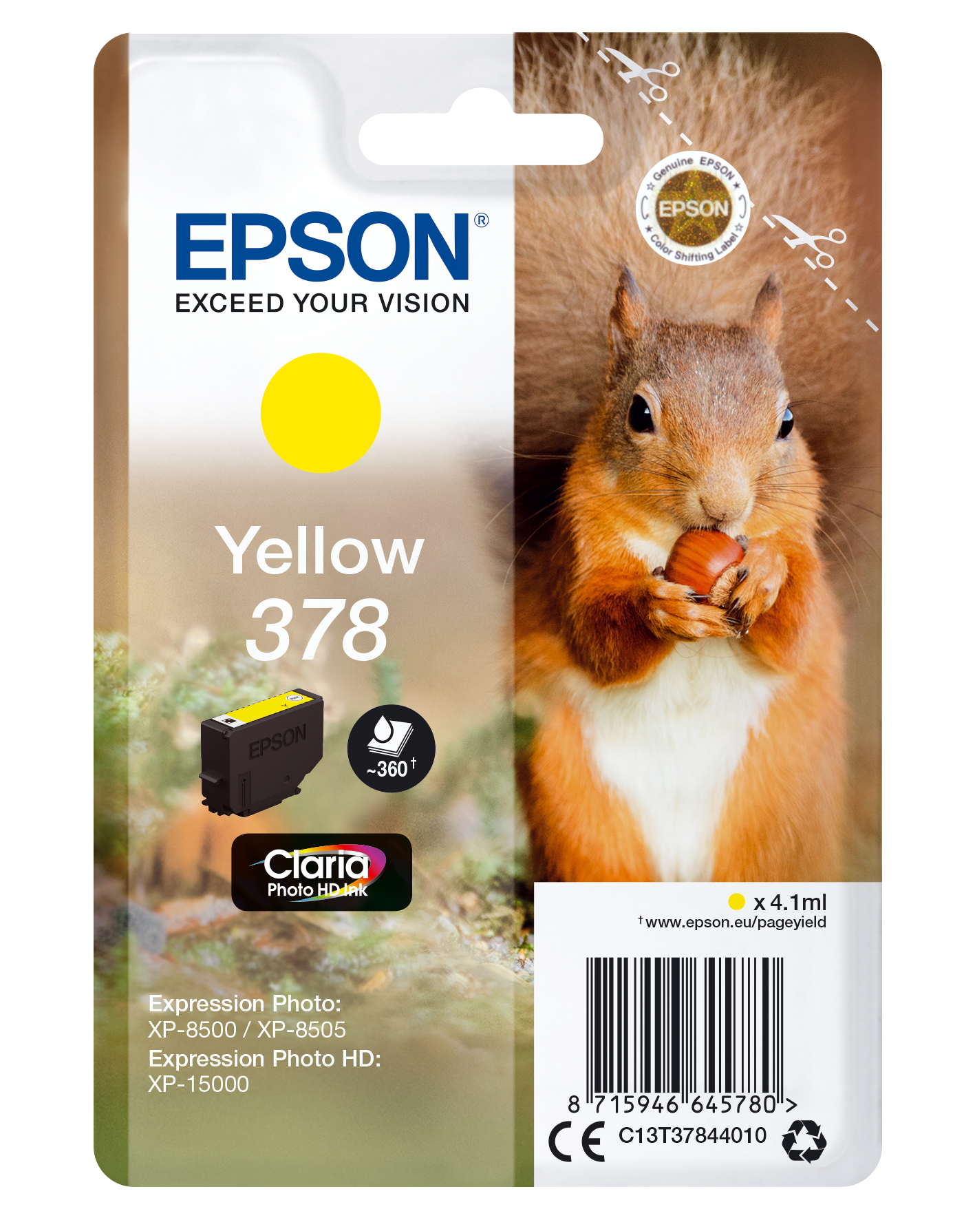 Epson 378 - 4.1 ml - Gelb - Original - Blister mit RF- / aktustischem Alarmsignal