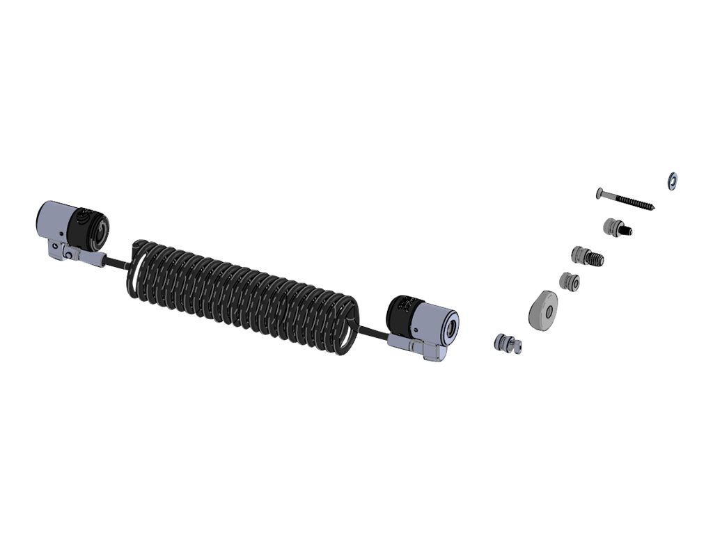 Ergonomic Solutions SpacePole Payment ClickSafe Dual Lock Curly Cable,
