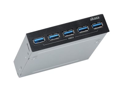 Akasa InterConnect Pro 5S - Anschlsse am vorderen Bedienfeld des Speicherschachts