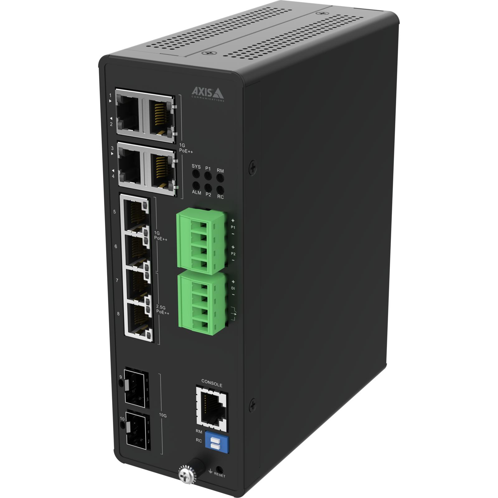 Axis D8208-R - Switch - industriell - managed - 8 x 10 Gigabit Ethernet - Desktop - PoE++ (480 W)