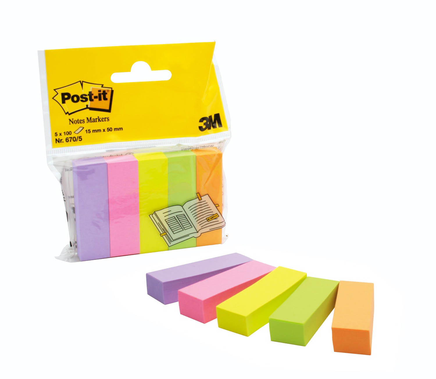3M 670-5 note paper Rectangle Multicolour 100 sheets Self-adhesive