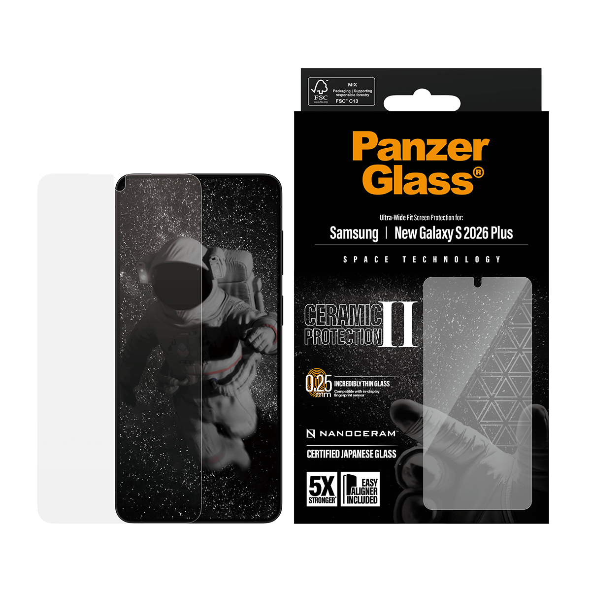 PanzerGlass Ceramic SCREEN PROTECTOR Samsung Galaxy S26 PLUS Ultra-Wide Fit W
