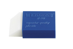 Edding R 20 gomma per cancellare Plastica Blu, Bianco 1 pz