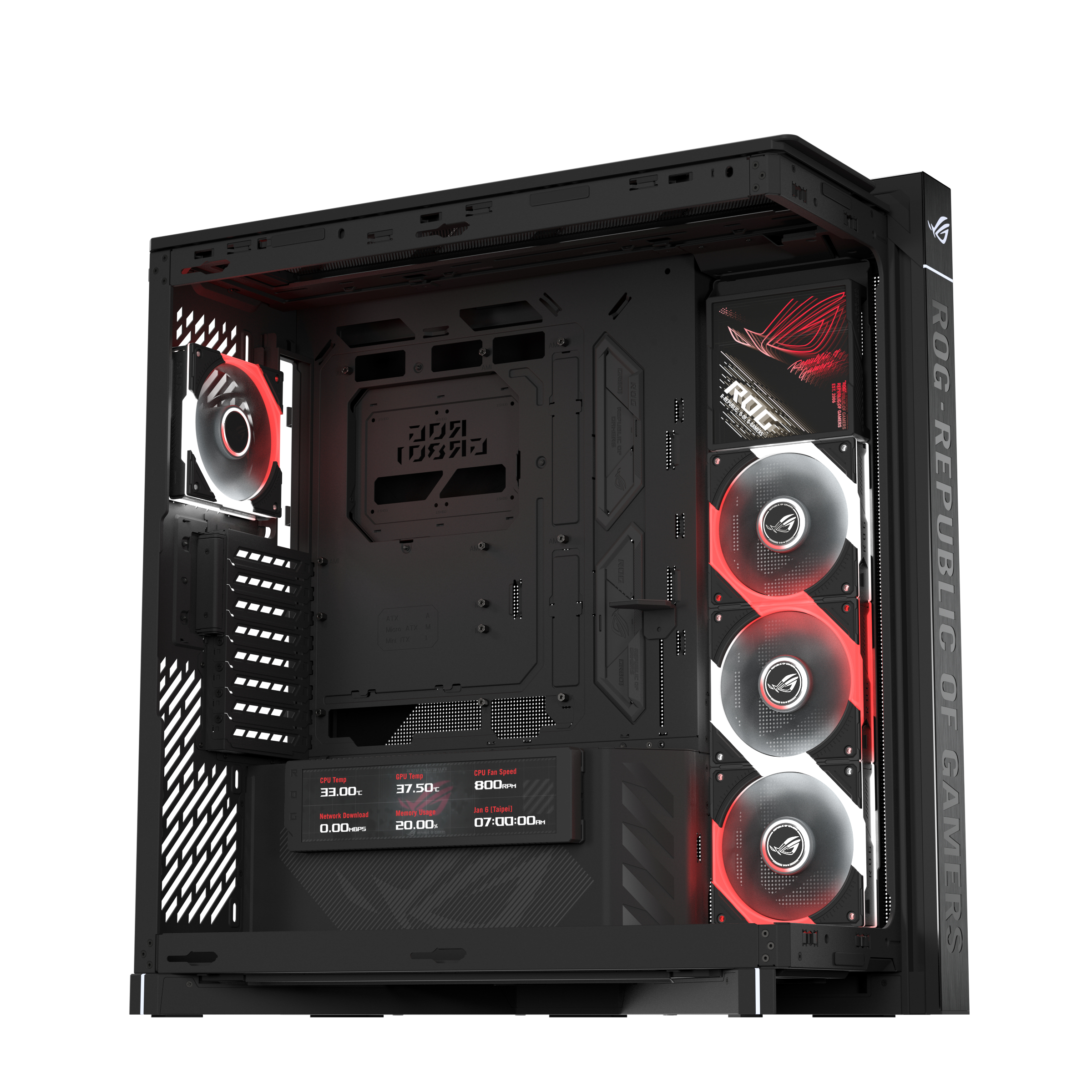 ASUS ROG CRONOX GR801 CURVE TG ARGB BLACK Midi Tower Negro