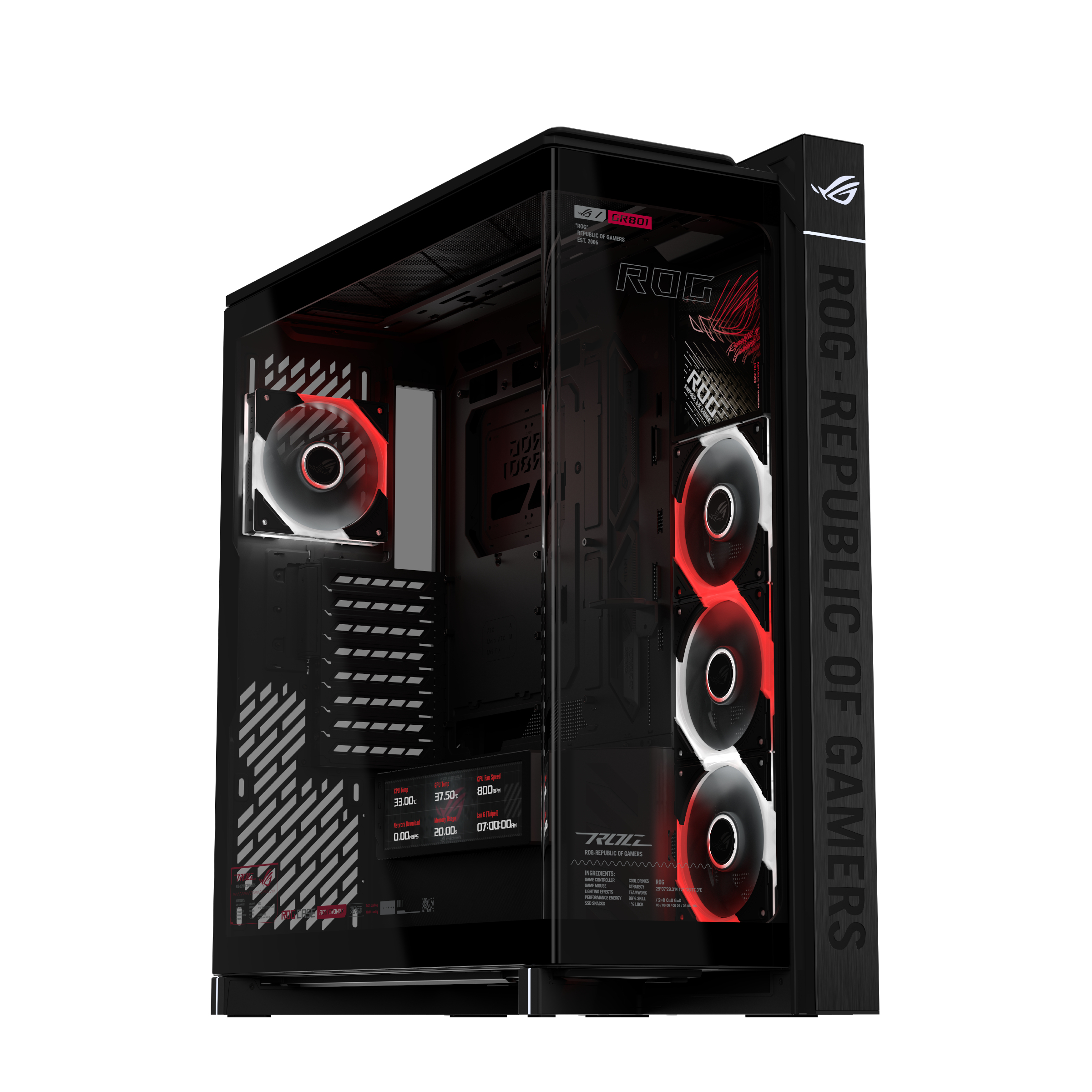 ASUS ROG CRONOX GR801 CURVE TG ARGB BLACK Midi Tower Negro
