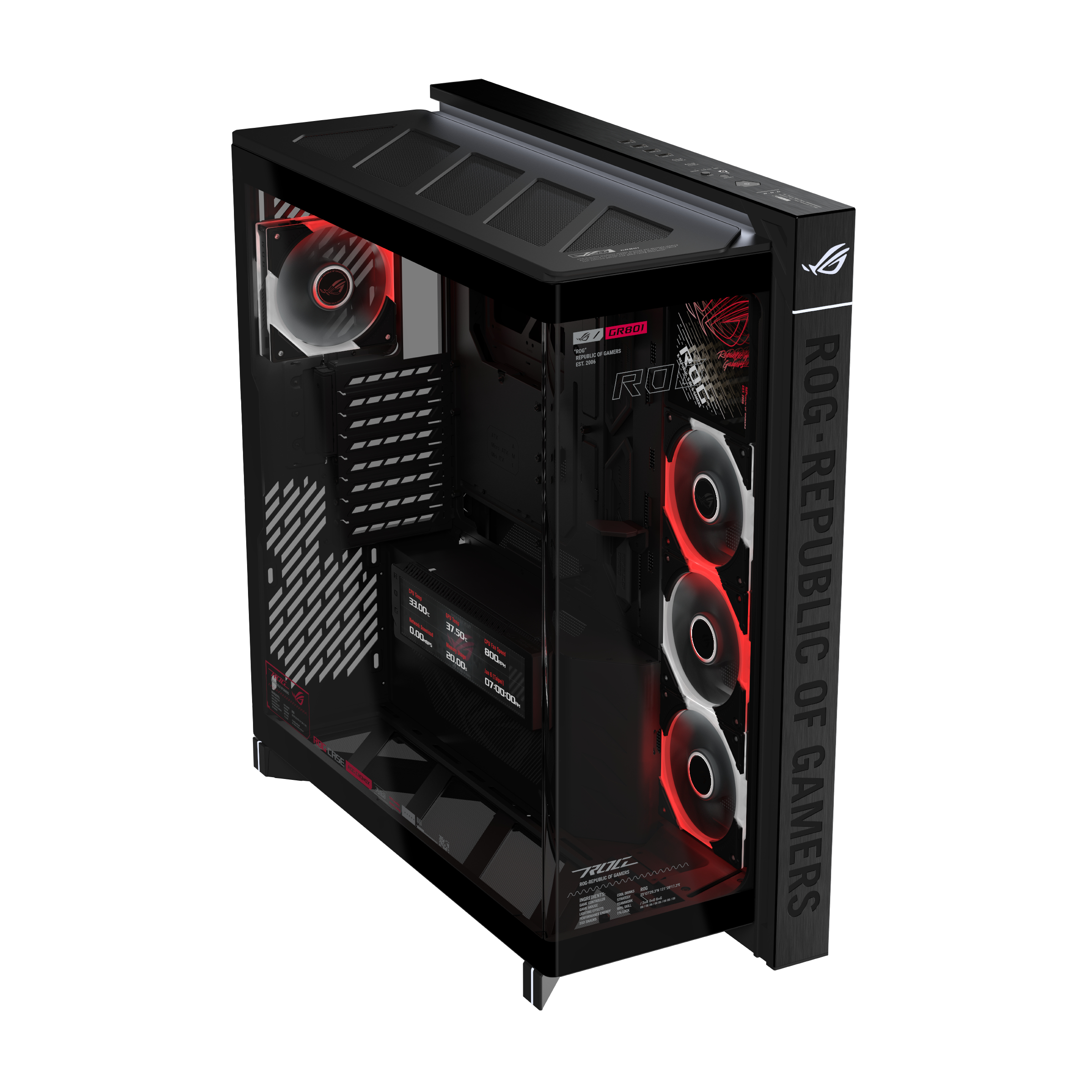 ASUS ROG CRONOX GR801 CURVE TG ARGB BLACK Midi Tower Negro