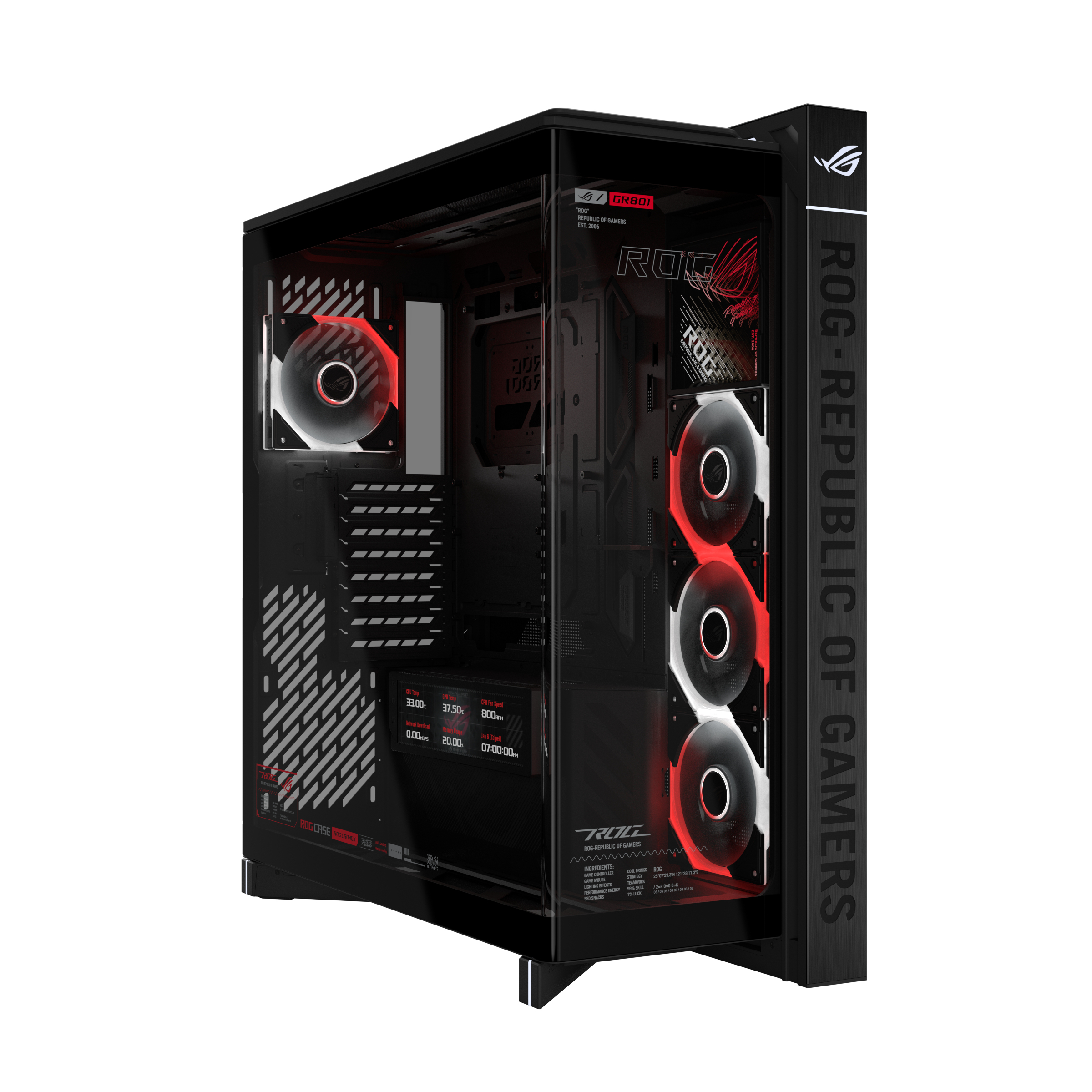 ASUS ROG CRONOX GR801 CURVE TG ARGB BLACK Midi Tower Negro