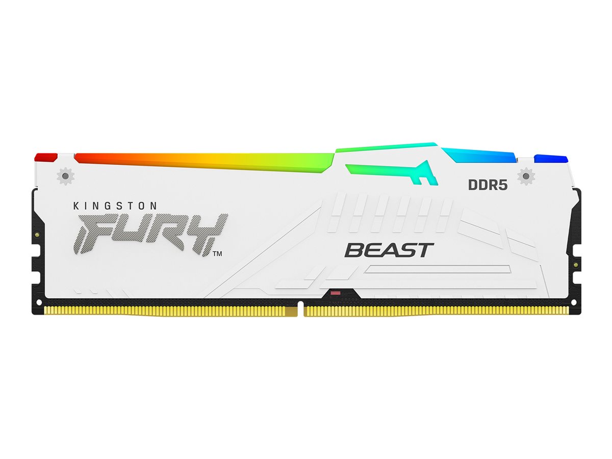 Kingston 64GB 6000MT/s DDR5 CL40 DIMM Kit of 4 FURY Beast White RGB - 64 GB - DDR5