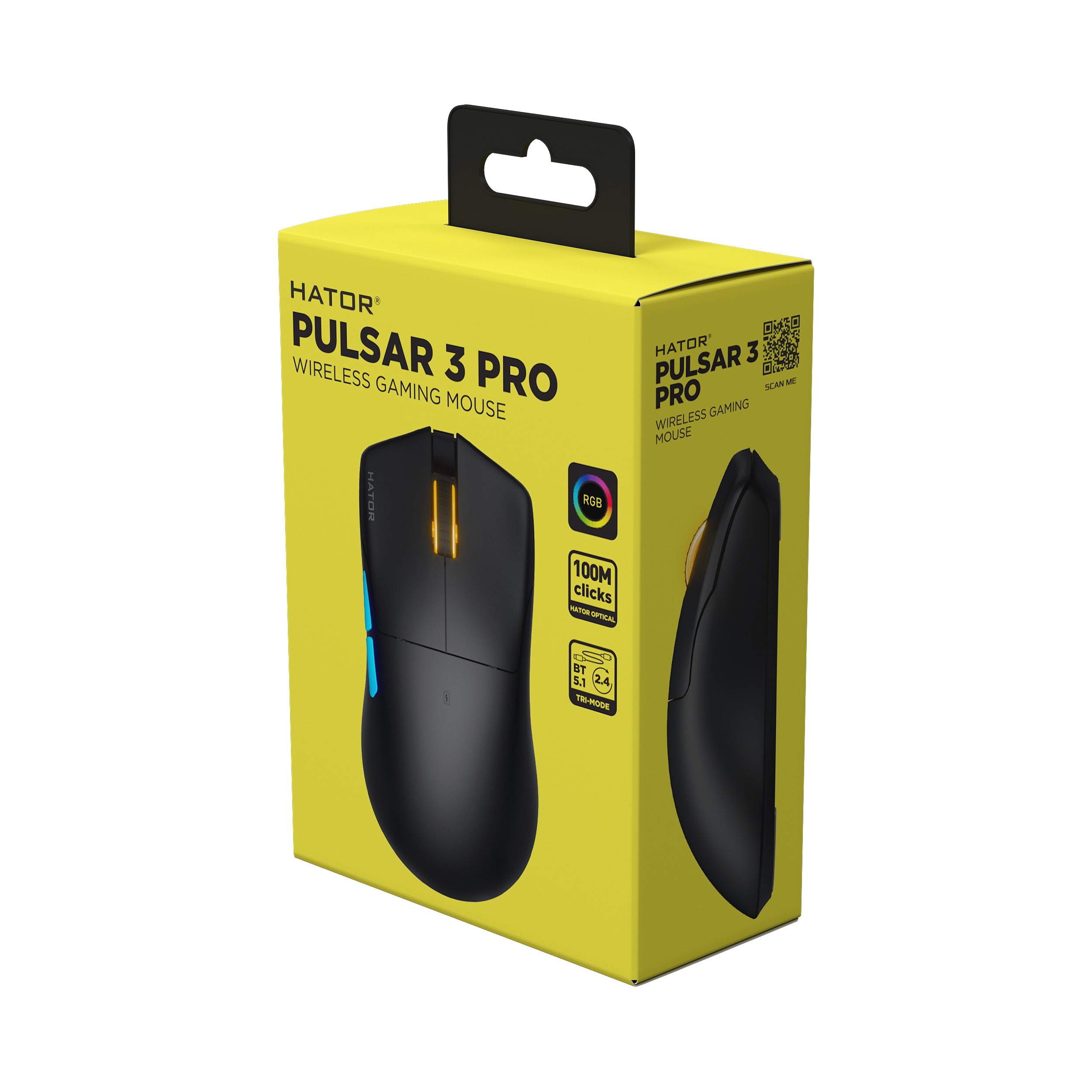 HATOR Pulsar 3 PRO Wireless mouse Gaming Mano destra RF Wireless + Bluetooth + USB Type-A Ottico 30000 DPI