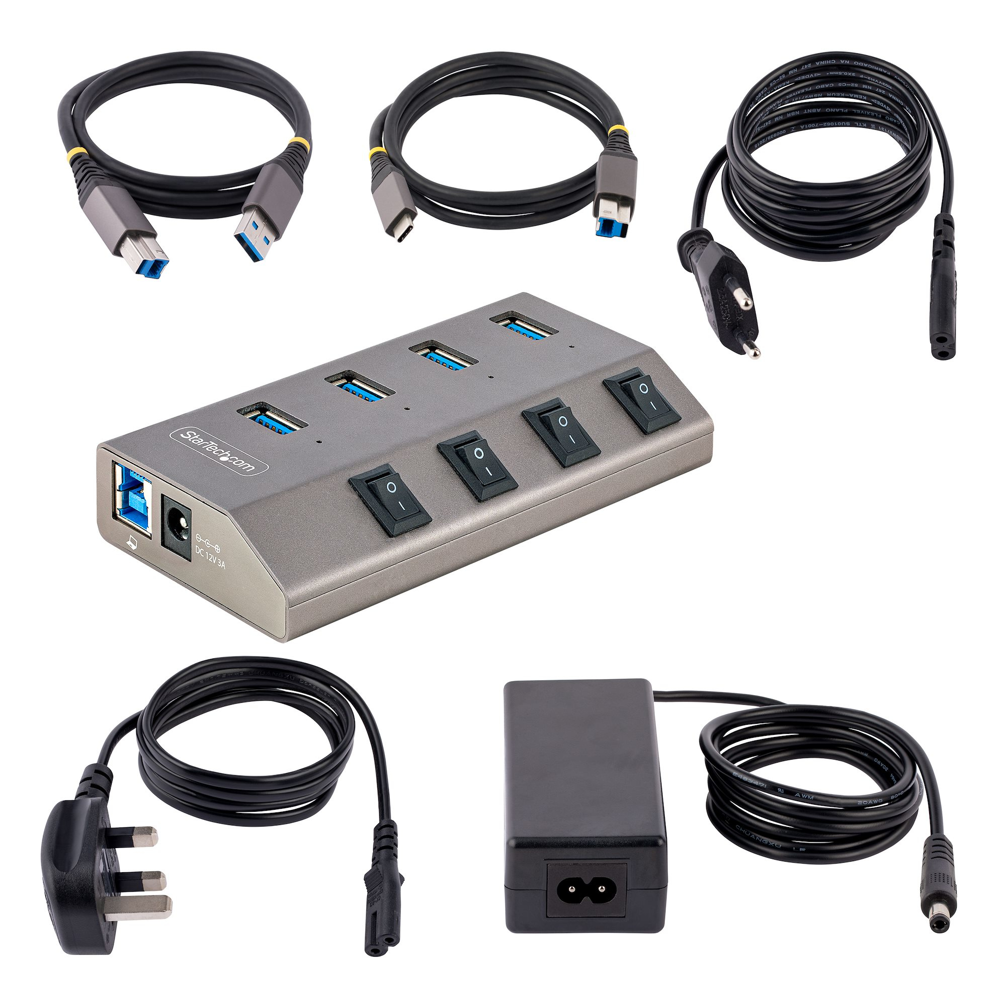 Hub USB 3.0 alimenté, 7 Ports USB 3.0 Splitter avec Câble Long de