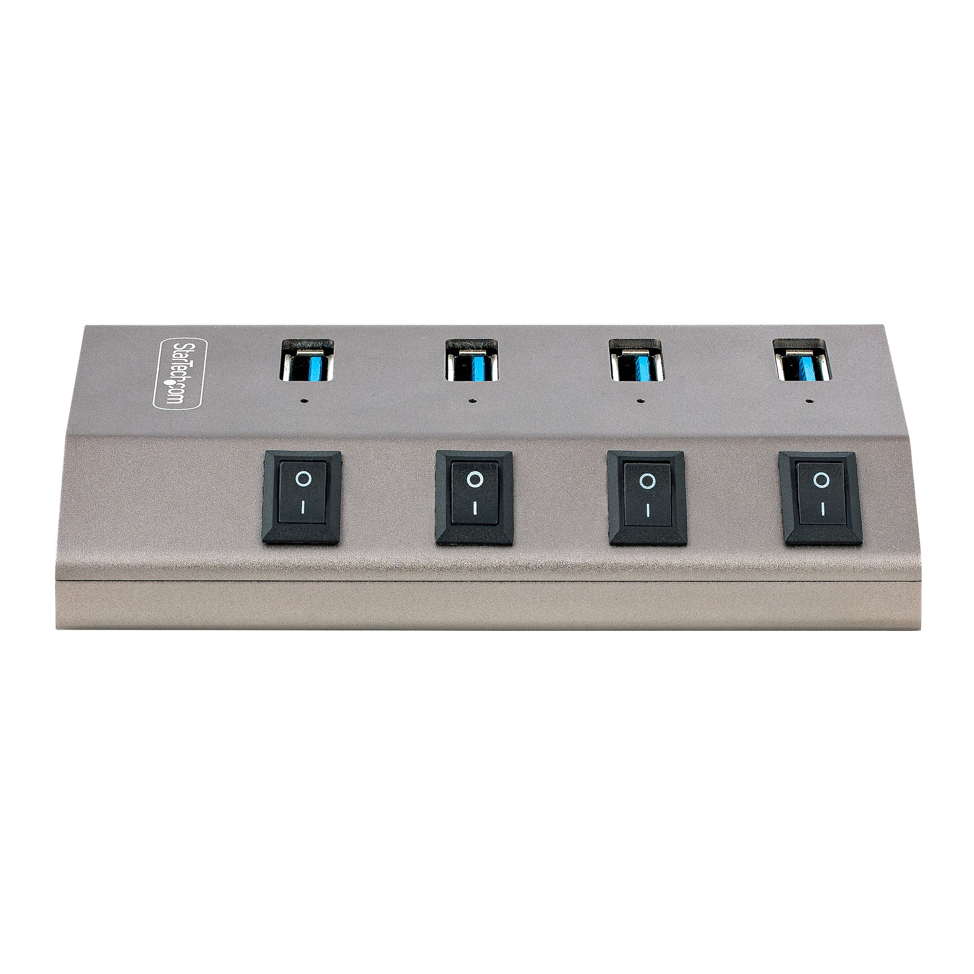 StarTech.com Hub USB-C Autoalimentado de 4 puertos con Interruptores  Individuales - Concentrador USB 3.0 a