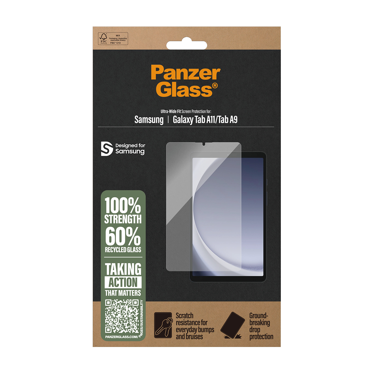 PanzerGlass � Screen Protector Samsung Galaxy Tab A11 | Tab A9 | Ultra-Wide Fit Protector de pantalla 1 pieza(s)