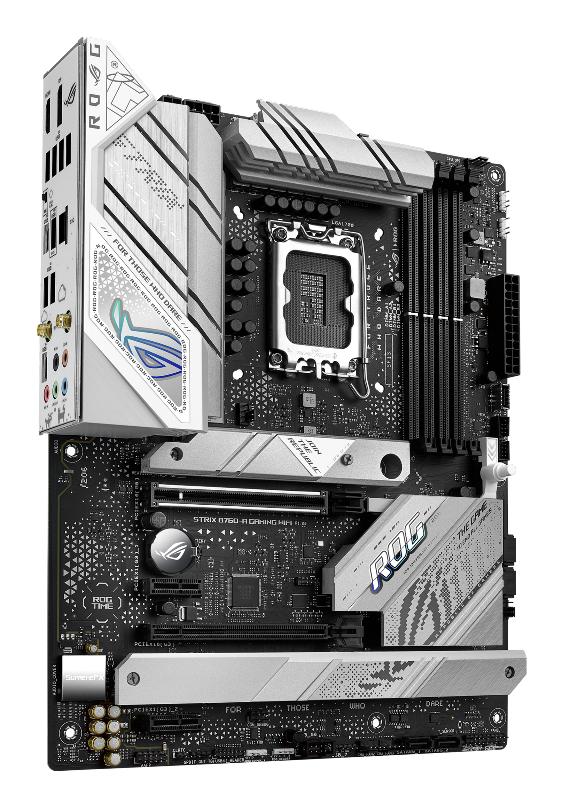 ASUS ROG STRIX B760-A GAMING WIFI - Motherboard - ATX - LGA1700 Sockel - B760 Chipsatz - USB-C 3.2 Gen 2x2, USB 3.2 Gen 2, USB 3.2 Gen 1, USB-C 3.2 Gen 1, USB-C 3.2 Gen2 - 2.5 Gigabit LAN, Wi-Fi 6E, Bluetooth - Onboard-Grafik (CPU erforderlich)