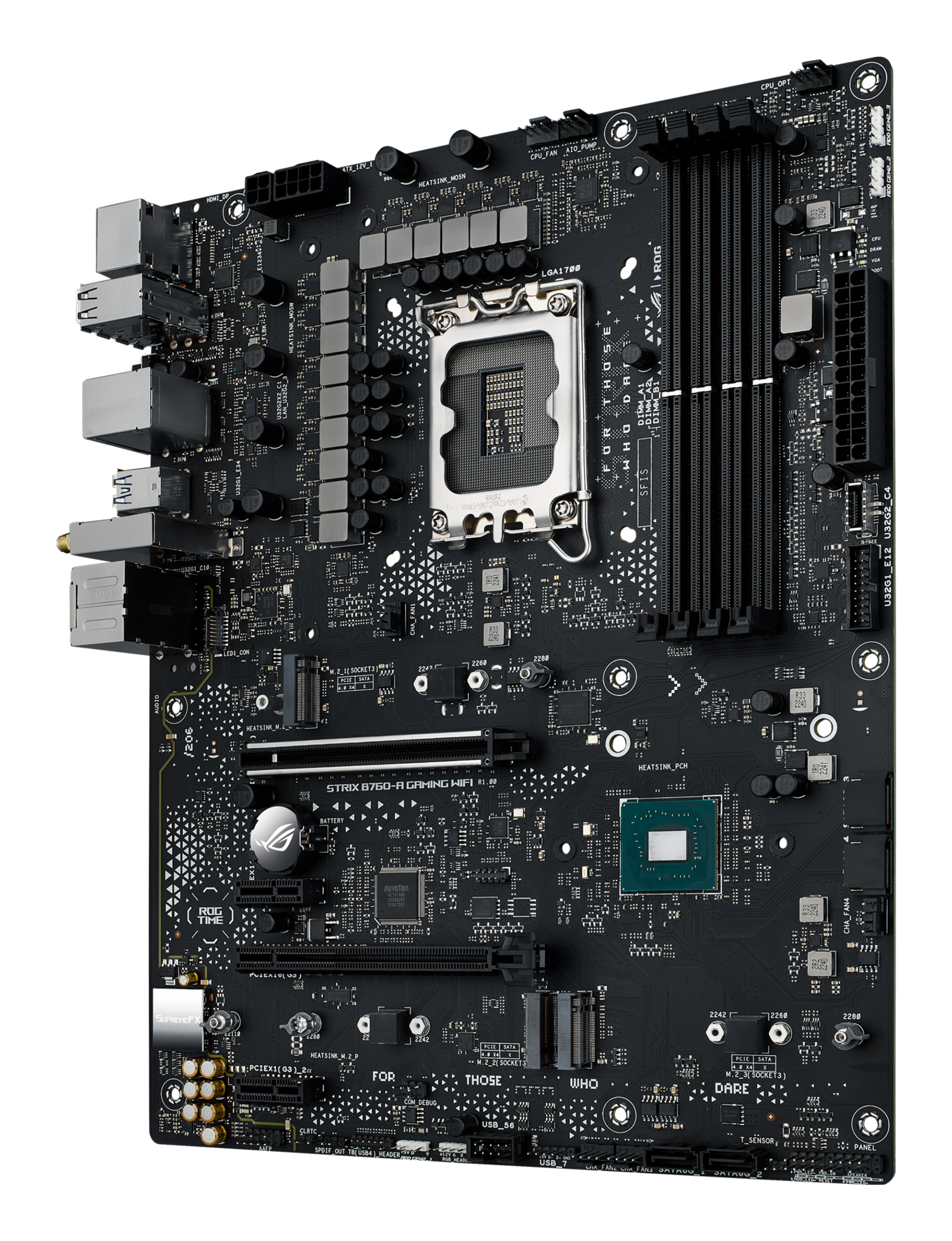 ASUS ROG STRIX B760-A GAMING WIFI - Motherboard - ATX - LGA1700 Sockel - B760 Chipsatz - USB-C 3.2 Gen 2x2, USB 3.2 Gen 2, USB 3.2 Gen 1, USB-C 3.2 Gen 1, USB-C 3.2 Gen2 - 2.5 Gigabit LAN, Wi-Fi 6E, Bluetooth - Onboard-Grafik (CPU erforderlich)