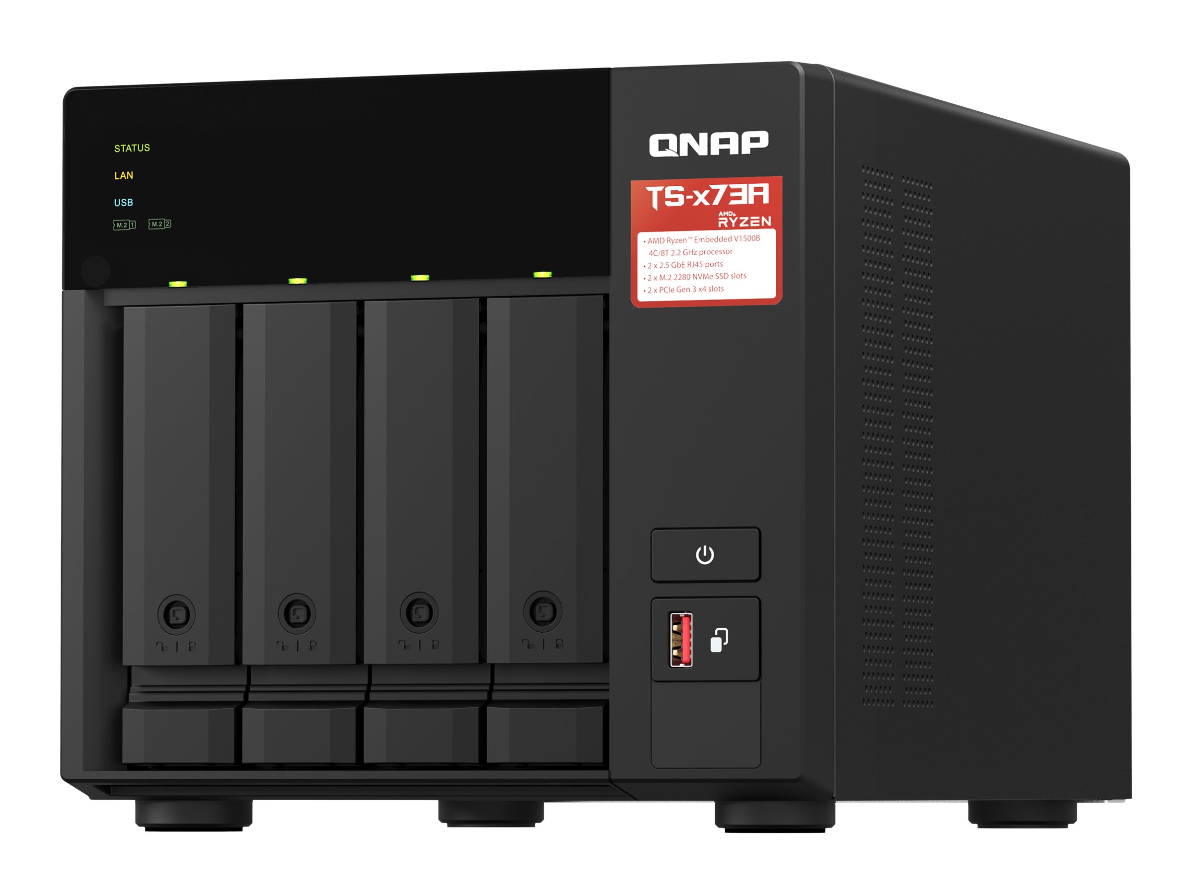QNAP TS-473A - NAS-Server - 4 Sch�chte - 56 TB