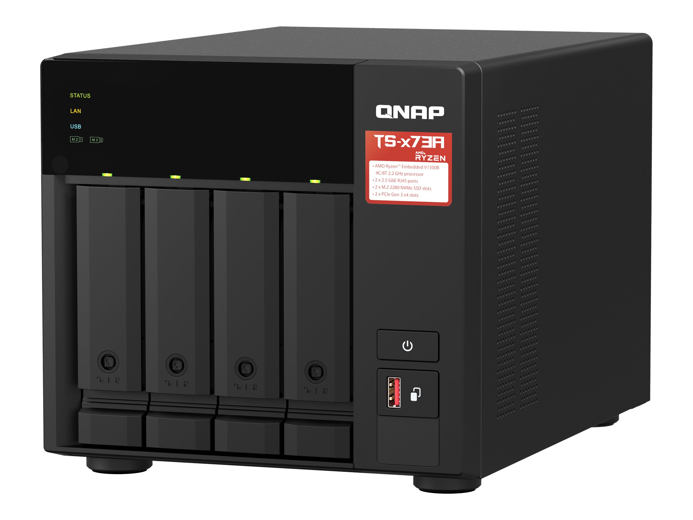 QNAP TS-473A - NAS-Server - 4 Sch�chte - 56 TB