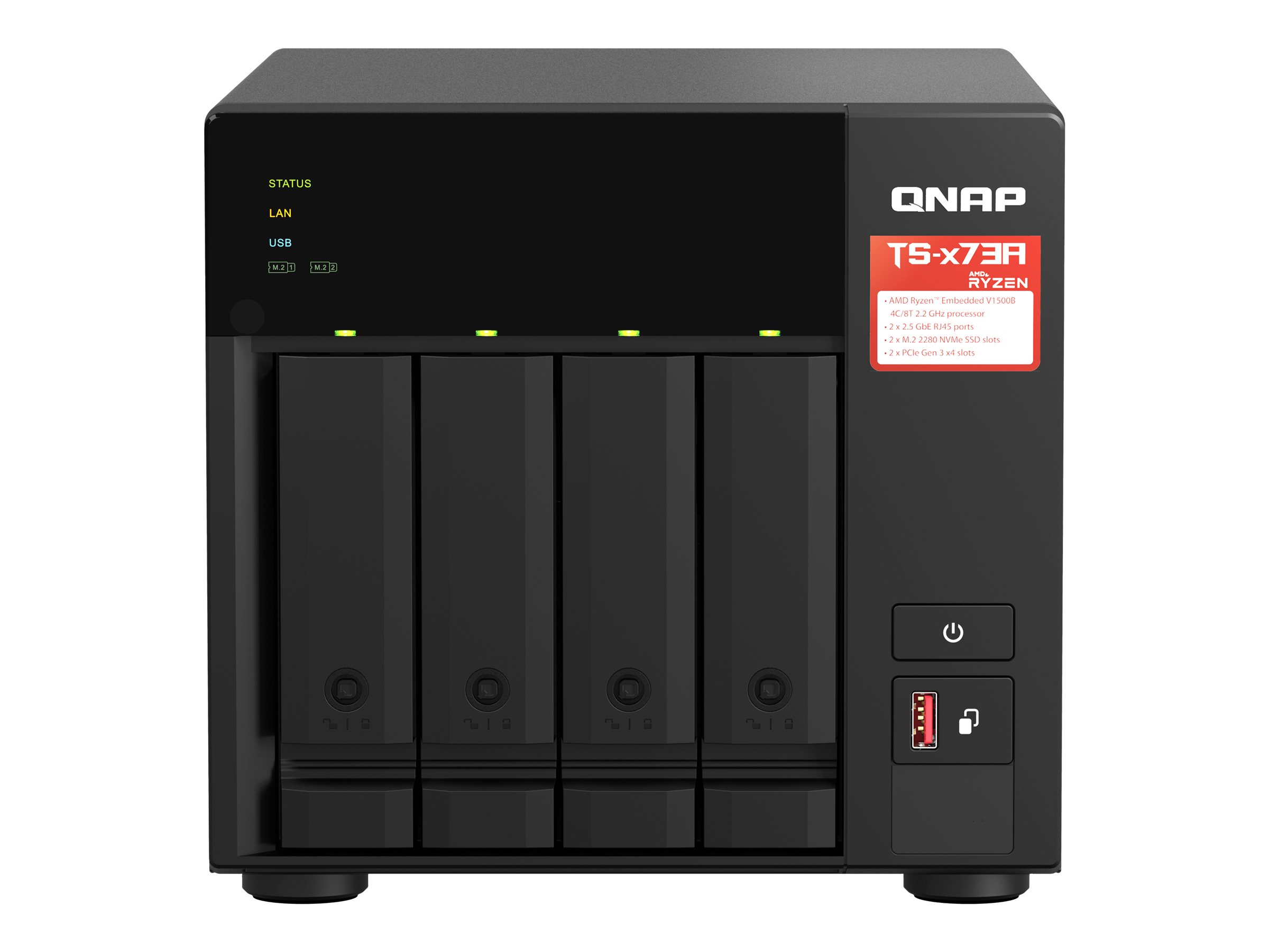 QNAP TS-473A - NAS-Server - 4 Sch�chte - 56 TB
