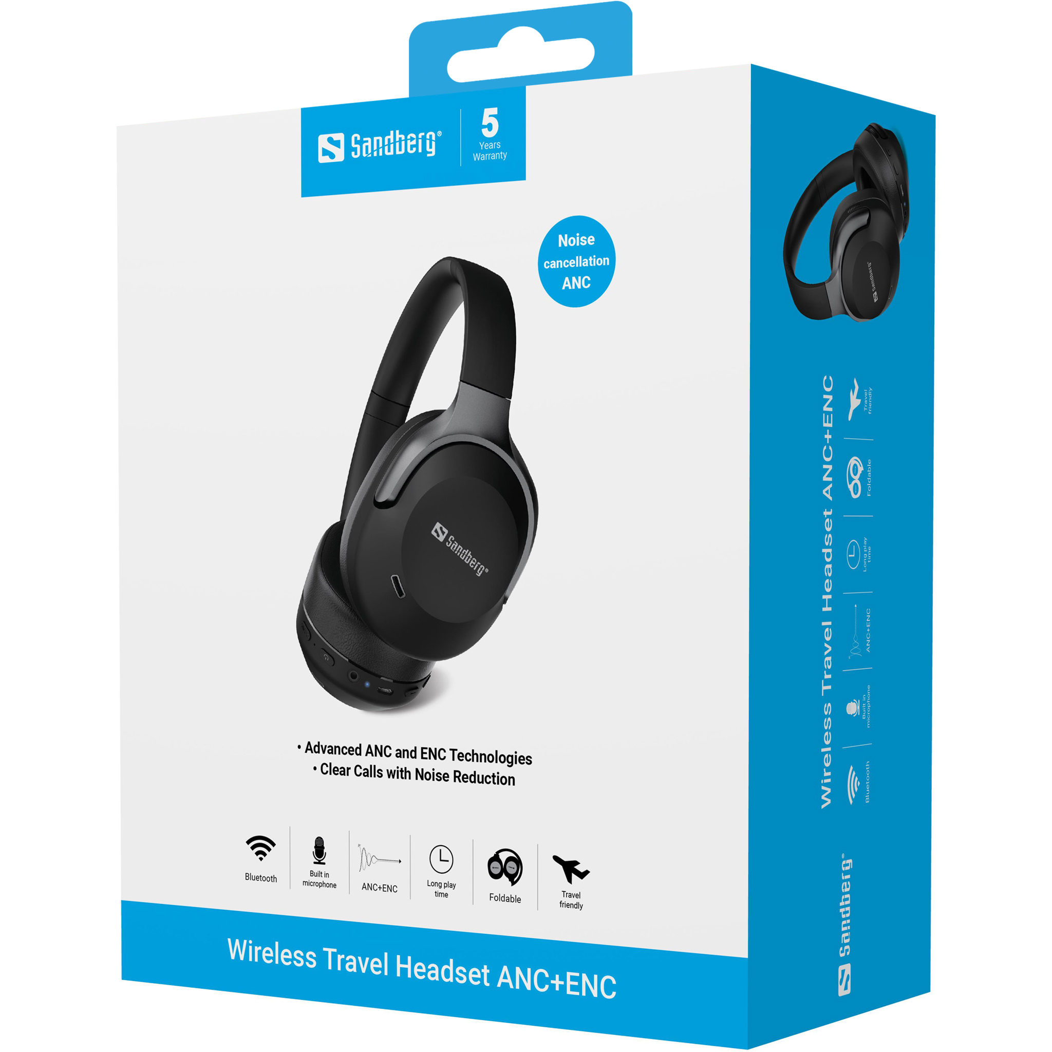 Sandberg Wireless Travel Headset ANC+ENC