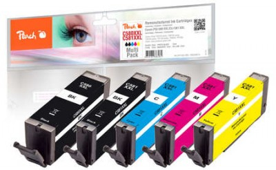Peach PI100-396 ink cartridge 5 pc(s) Compatible Extra (Super) High Yield Black, Cyan, Magenta, Photo black, Yellow