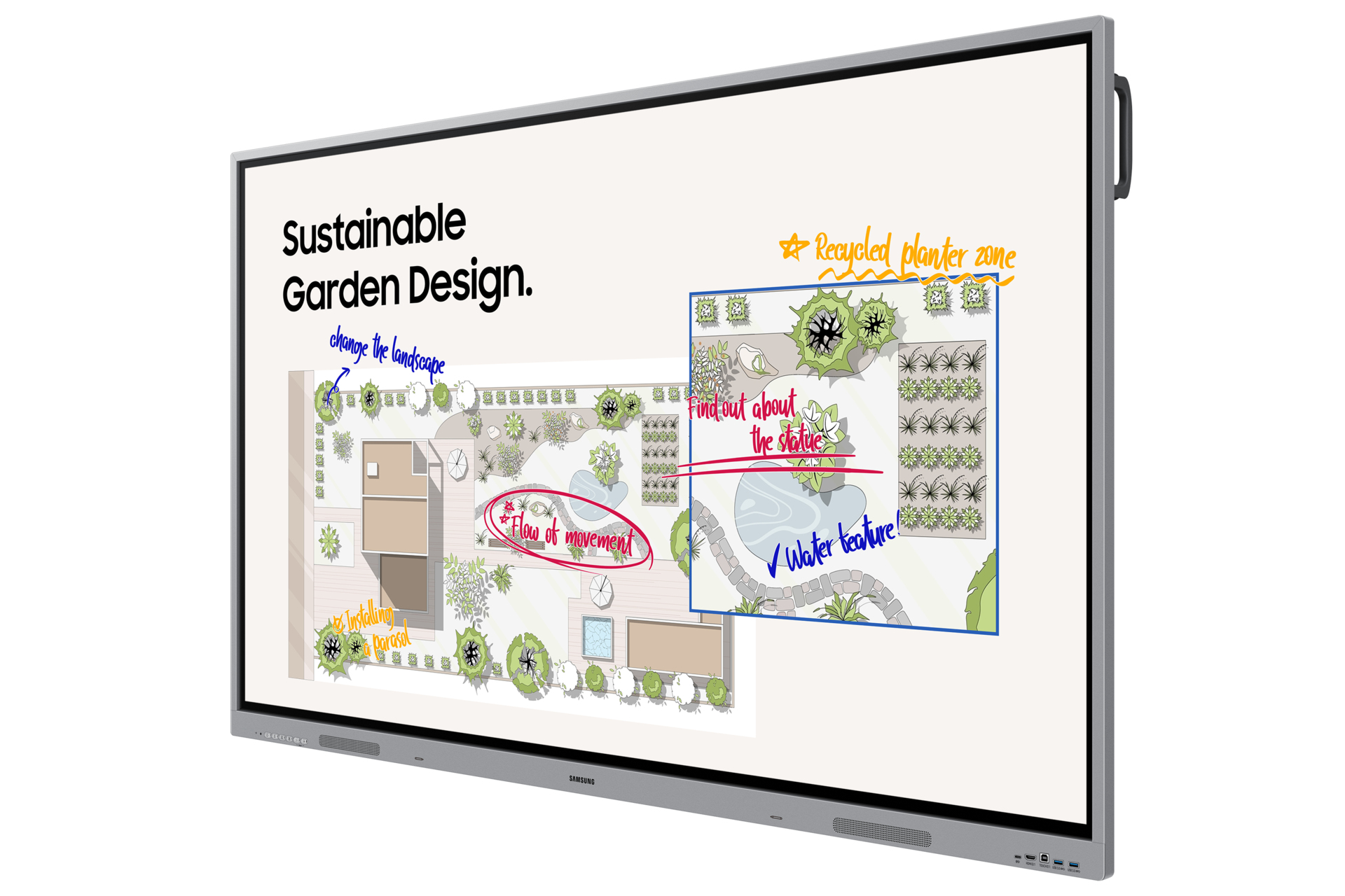 Samsung WE65FX interactive whiteboard 165.1 cm (65) 3840 x 2160 pixels Grey HDMI