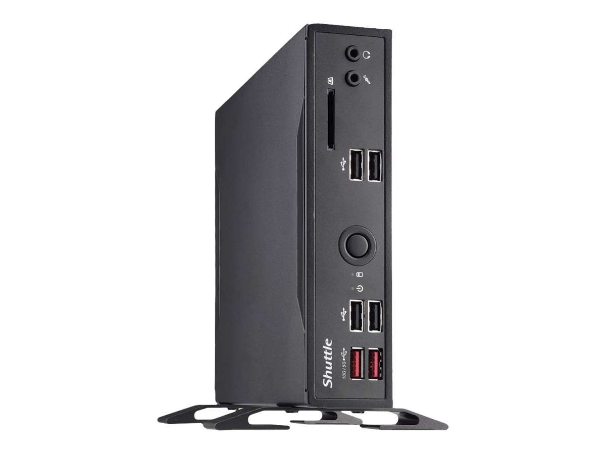 Shuttle XPC slim Barebone DS20U5V2, i5-10210U, 2x LAN (1xGbit, 1x 2.5Gbit), 1xCOM, 1xHDMI, 1xDP, fanless, fonctionnement permanent 24/7