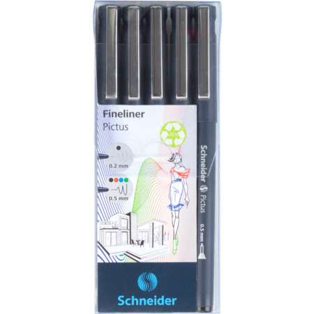 Schneider Schreibger�te Pictus fineliner Black, Blue, Green, Red 5 pc(s)