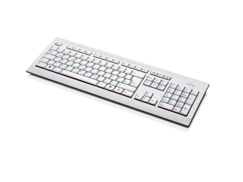 Fujitsu KB521 clavier USB Allemand, Anglais Gris