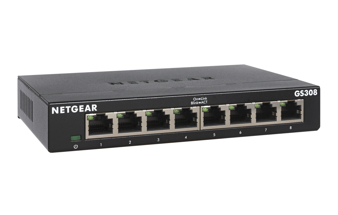 Netgear 8 Port Gigabit Ethernet Switch Unmanaged GS308