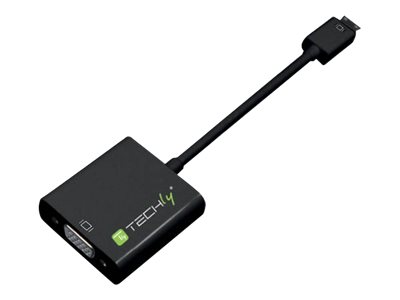 Techly IDATA-HDMI-VGA4 cavo e adattatore video VGA (D-Sub) HDMI Type C (Mini) Nero