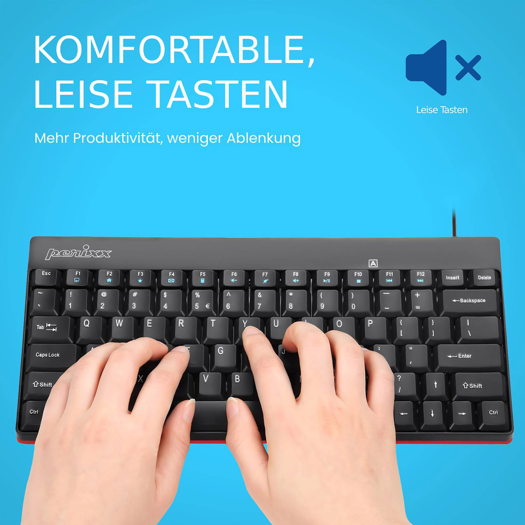 Perixx 11670 keyboard USB QWERTY German, US English Black