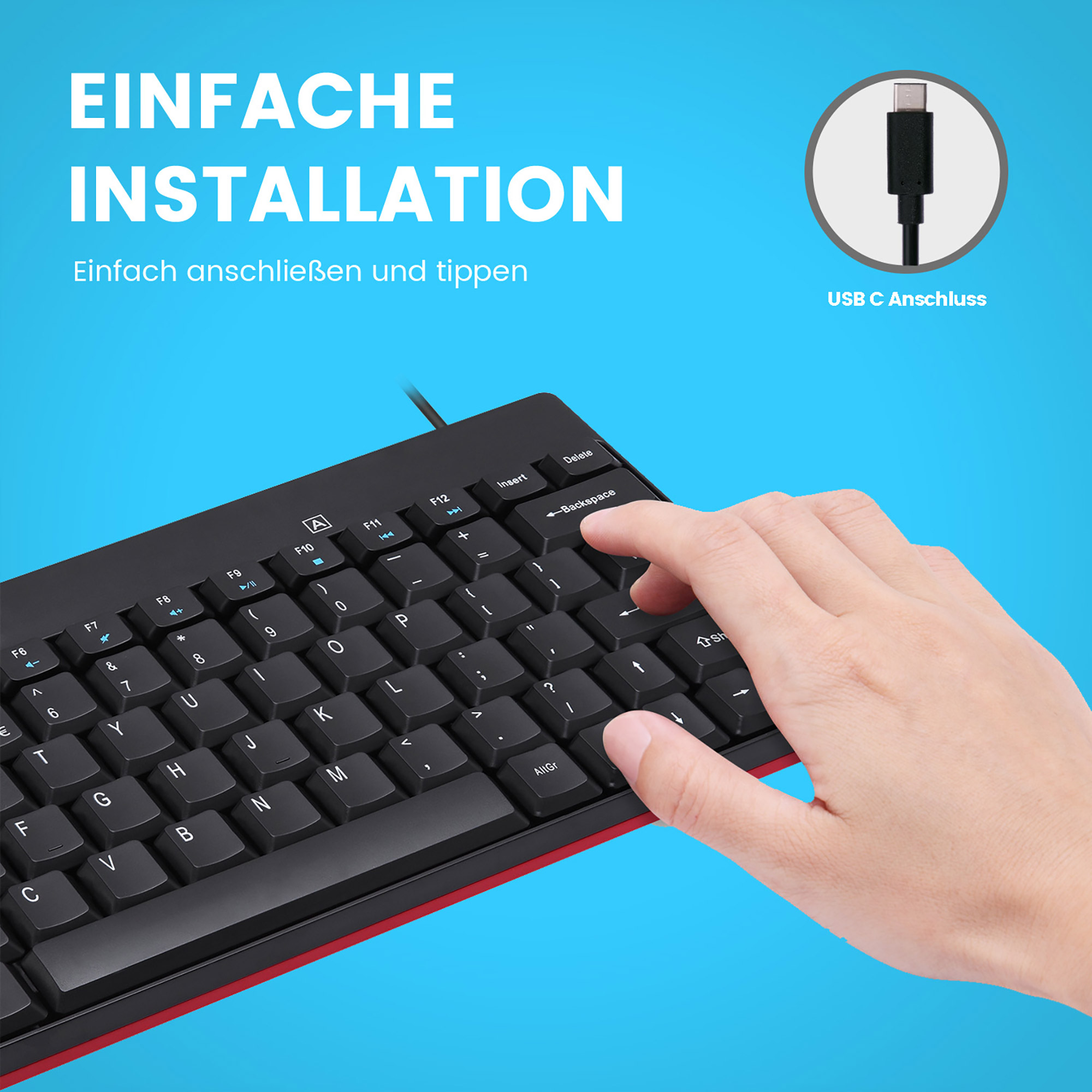 Perixx 11670 keyboard USB QWERTY German, US English Black