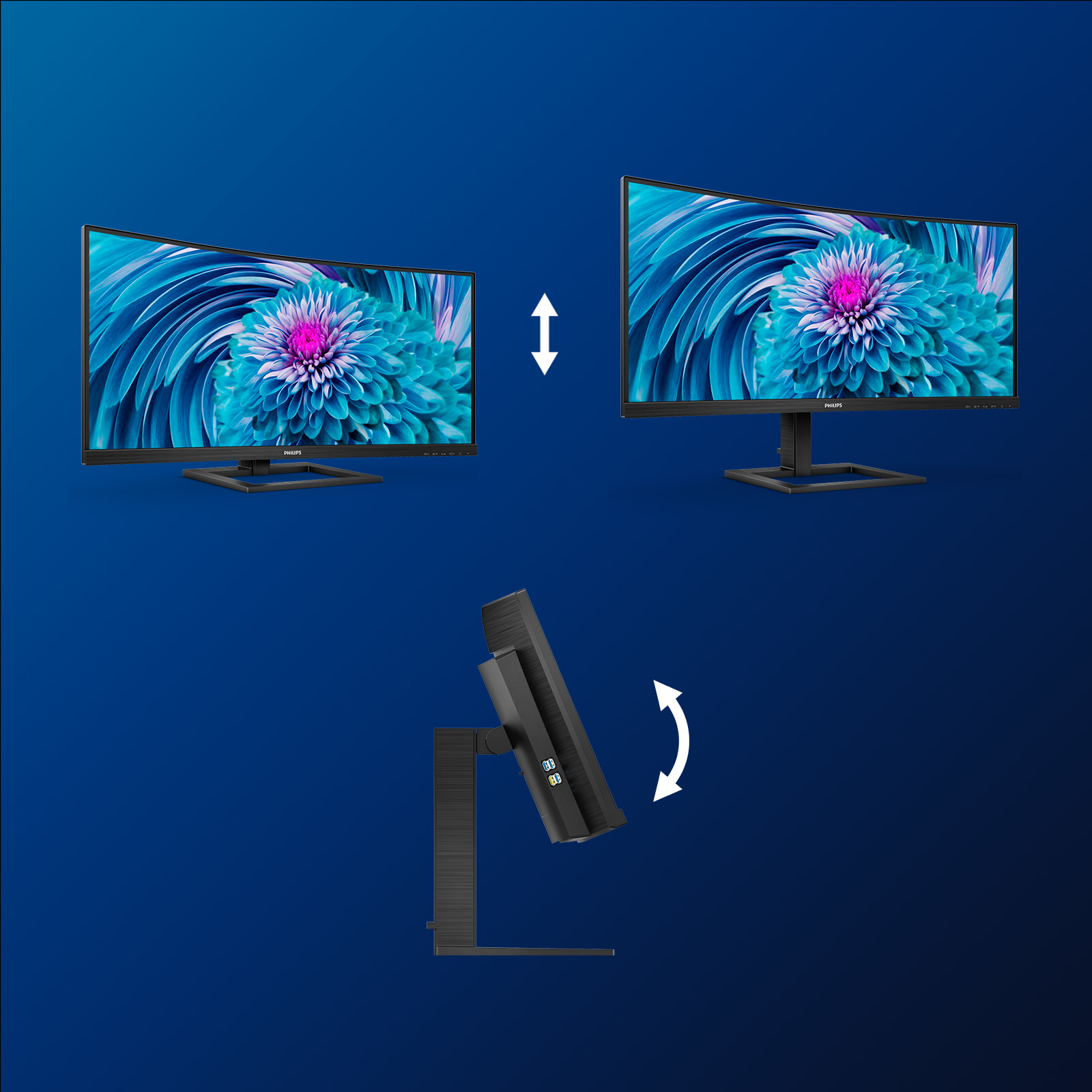Philips E Line 346E2CUAE/00 �cran plat de PC 86,4 cm (34) 3440 x 1440 pixels Wide Quad HD+ LCD Noir