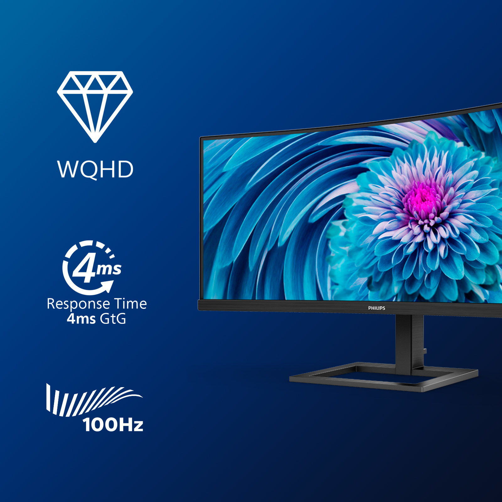 Philips E Line 346E2CUAE/00 �cran plat de PC 86,4 cm (34) 3440 x 1440 pixels Wide Quad HD+ LCD Noir