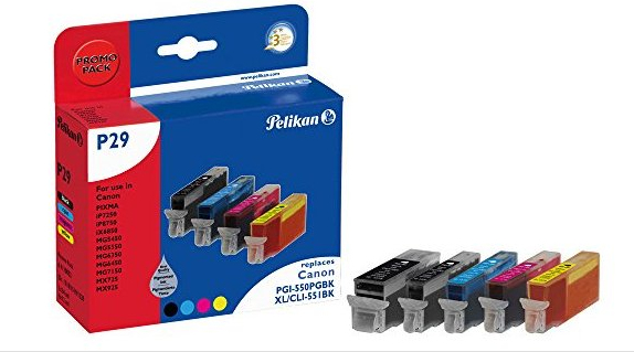Pelikan P29 BK CMY PGBK ink cartridge 5 pc(s) Photo black, Photo cyan, Photo magenta, Black, Photo yellow