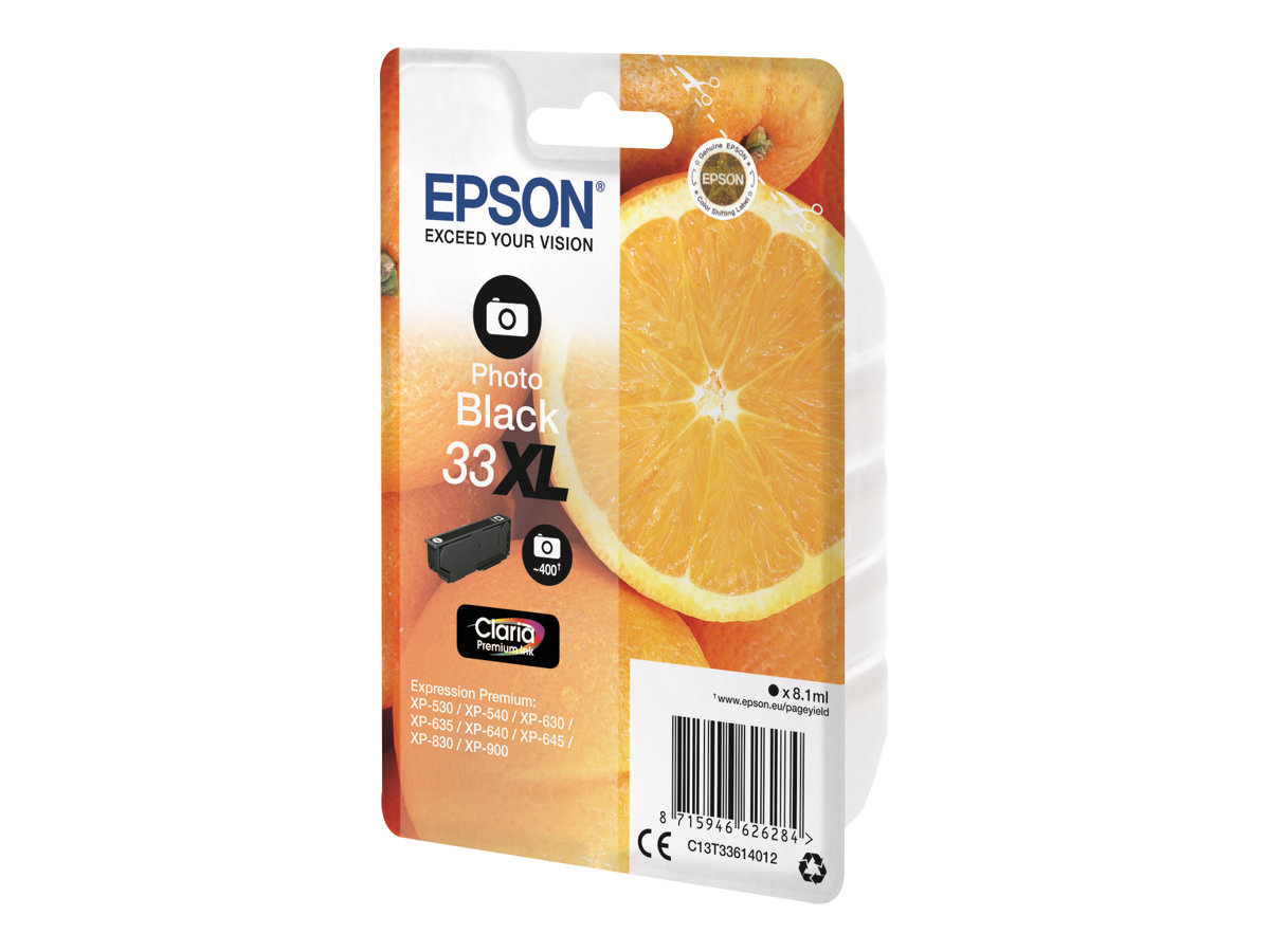 Epson Oranges Singlepack Photo Black 33XL Claria Premium Ink