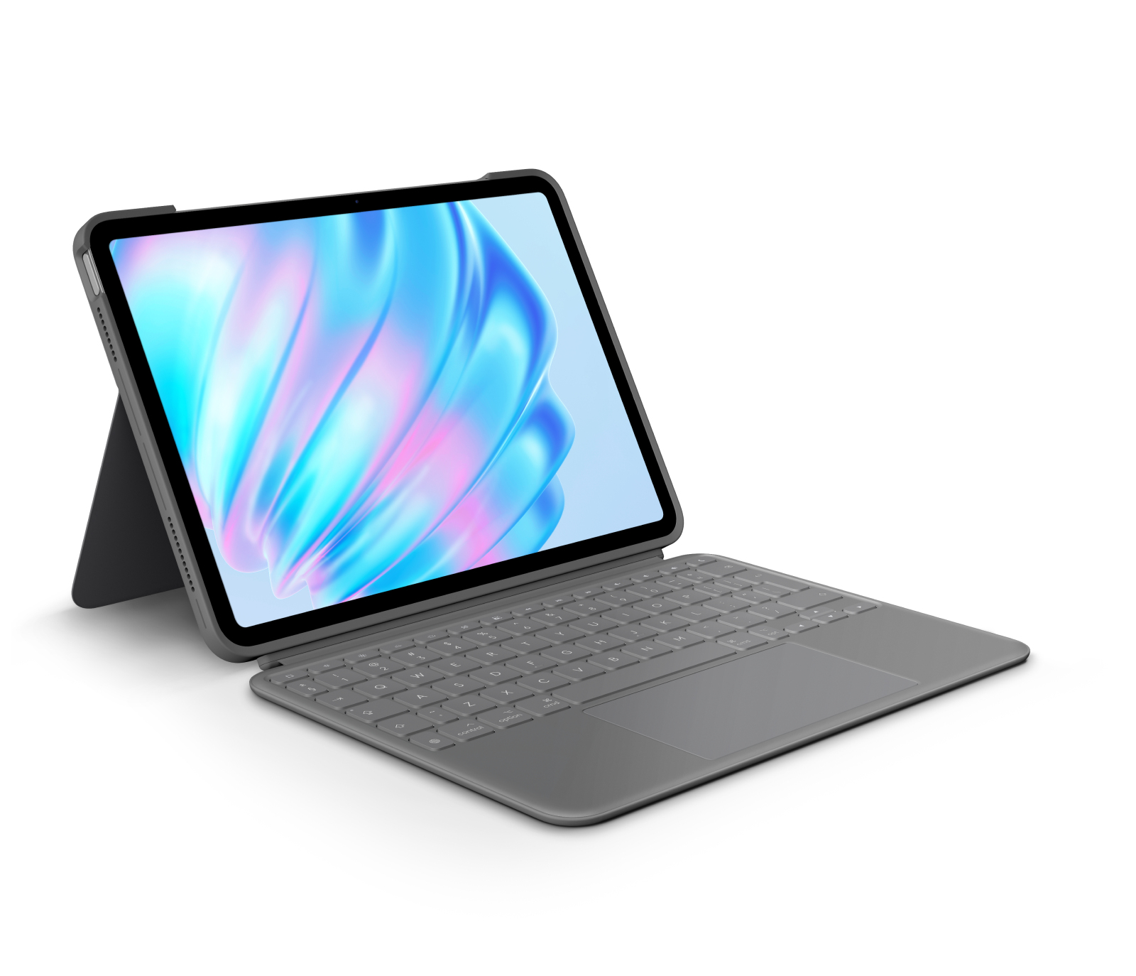 Logitech Combo Touch - Tastatur und Folioh�lle - mit Trackpad - hintergrundbeleuchtet - Apple Smart connector - QWERTY - US International - Oxford Gray - f�r Apple 11-inch iPad Air (M2, M3)