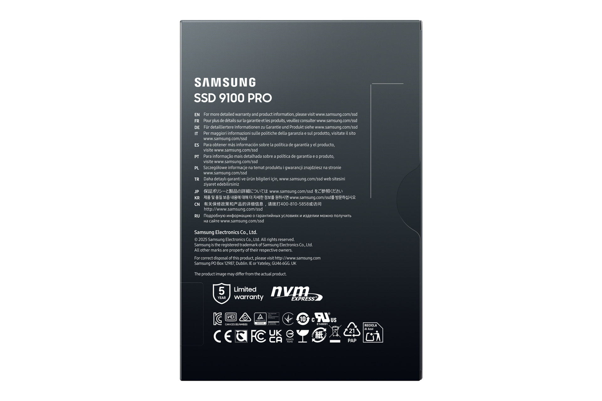 Samsung 9100 PRO PCIe� 5.0 NVMe M.2 SSD - 4 TB