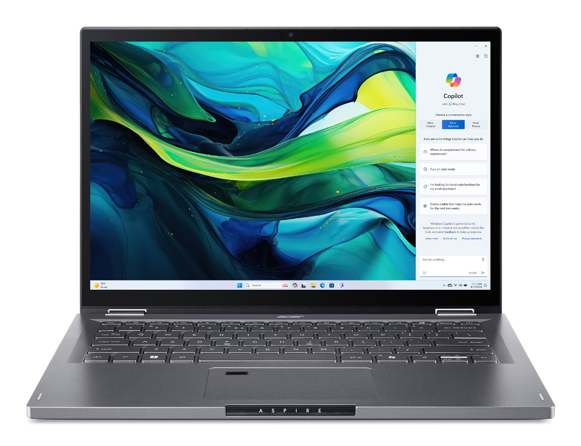 Acer Aspire Spin 14 ASP14-52MTN - Flip-Design - Intel Core Ultra 5 115U / 1.5 GHz - Win 11 Home - Intel Graphics - 16 GB RAM - 512 GB SSD - 35.6 cm (14)