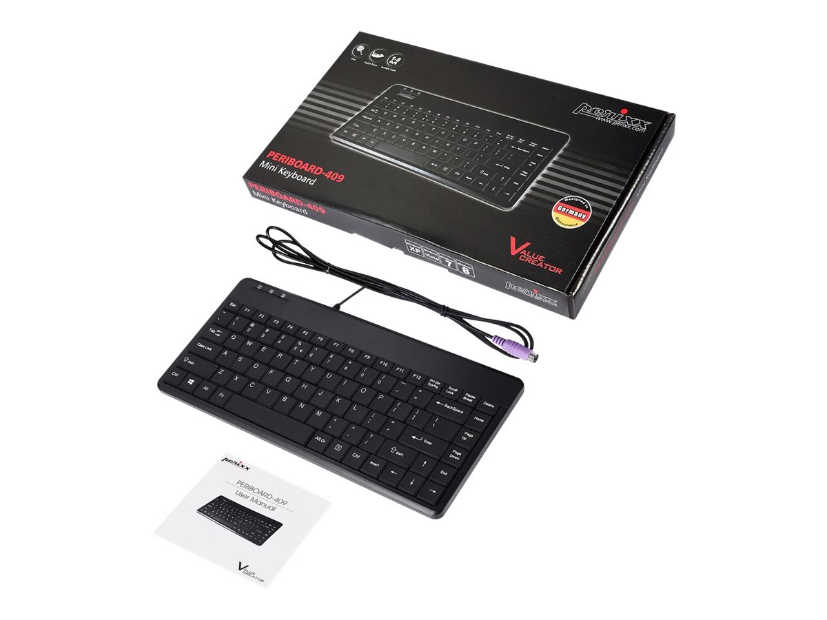 Perixx Periboard-409P keyboard PS/2 QWERTZ German Black
