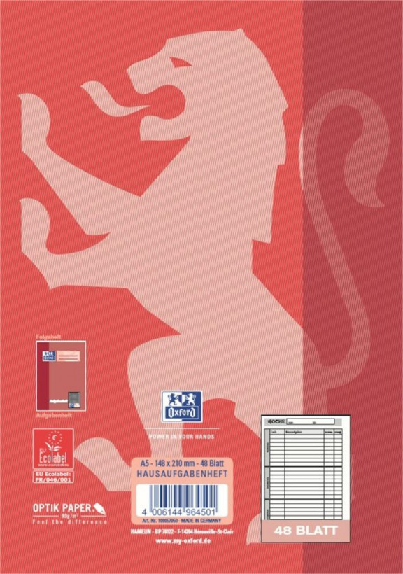 Oxford 100057950 cuaderno y block A5 Azul