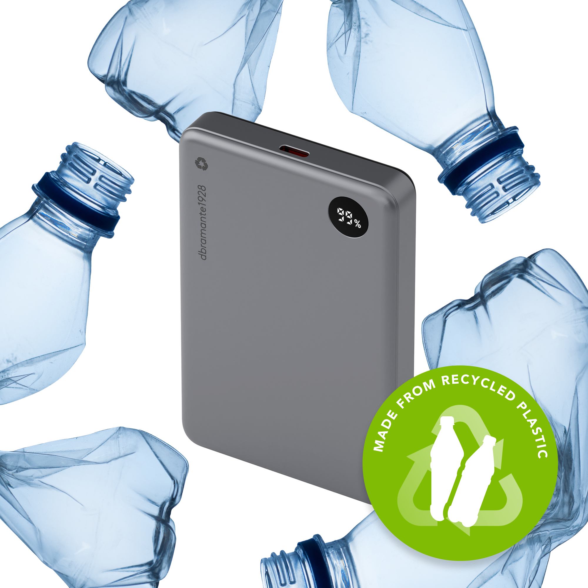 dbramante1928 re-charge - Power Bank 10K Wireless LED - Grey