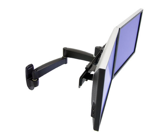 Ergotron 200 Series Dual Monitor Arm 55.9 cm (22) Black Wall
