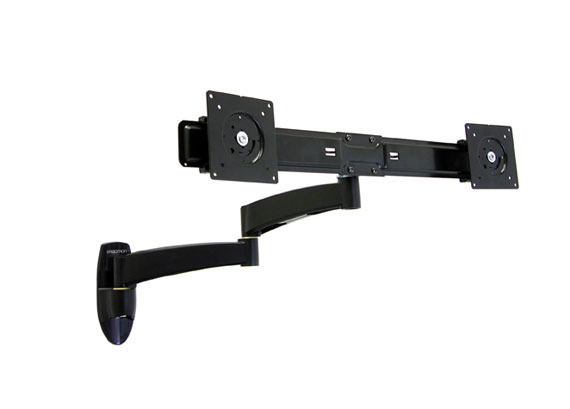 Ergotron 200 Series Dual Monitor Arm 55.9 cm (22) Black Wall