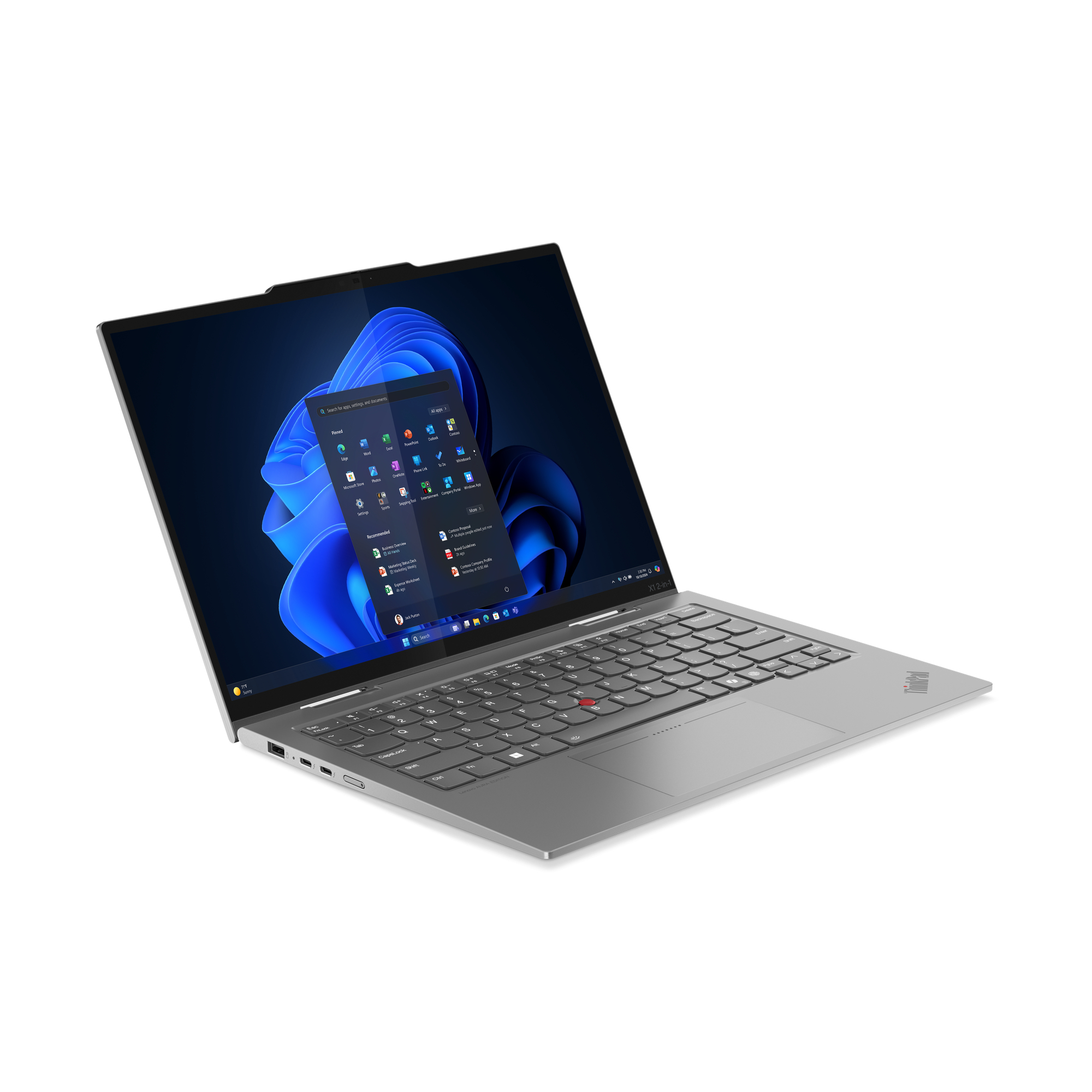 Lenovo ThinkPad X1 2-in-1 Gen 10 Aura Edition Copilot+ PC Intel Core Ultra 7 258V H�brido (2-en-1) 35,6 cm (14) Pantalla t�ctil WUXGA 32 GB LPDDR5x-SDRAM 1 TB SSD Wi-Fi 7 (802.11be) Windows 11 Pro Alem�n Gris