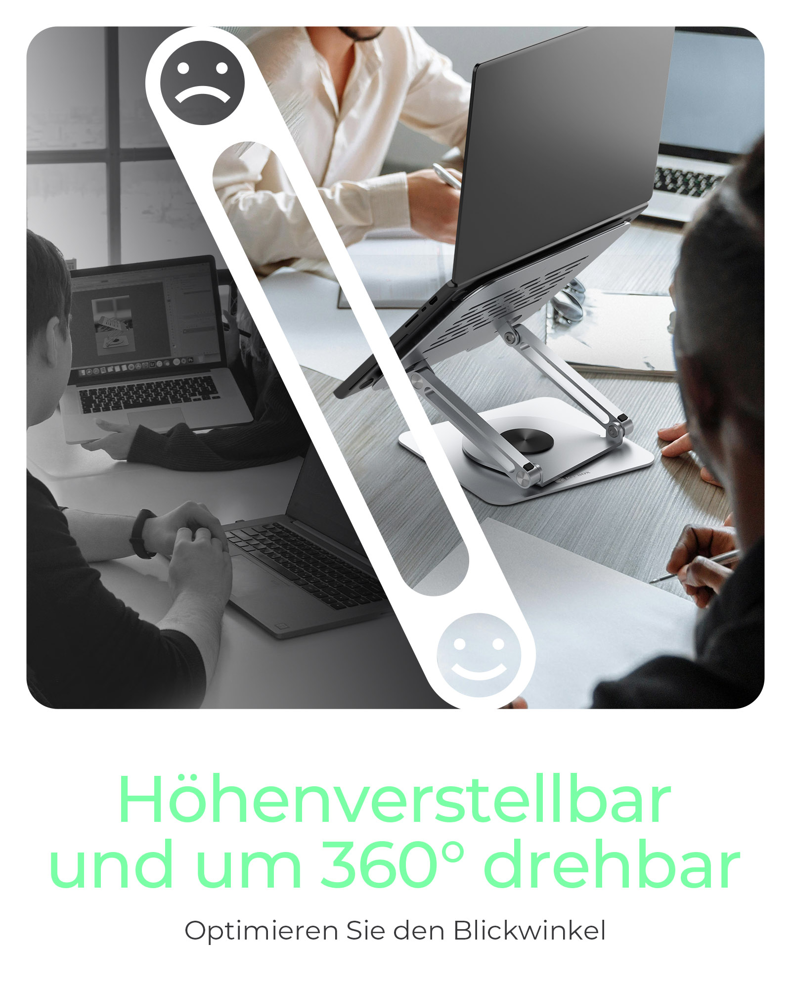 ICY BOX Notebookst�nder f�r NB 17 h�henverstellbar & um 360� drehbar