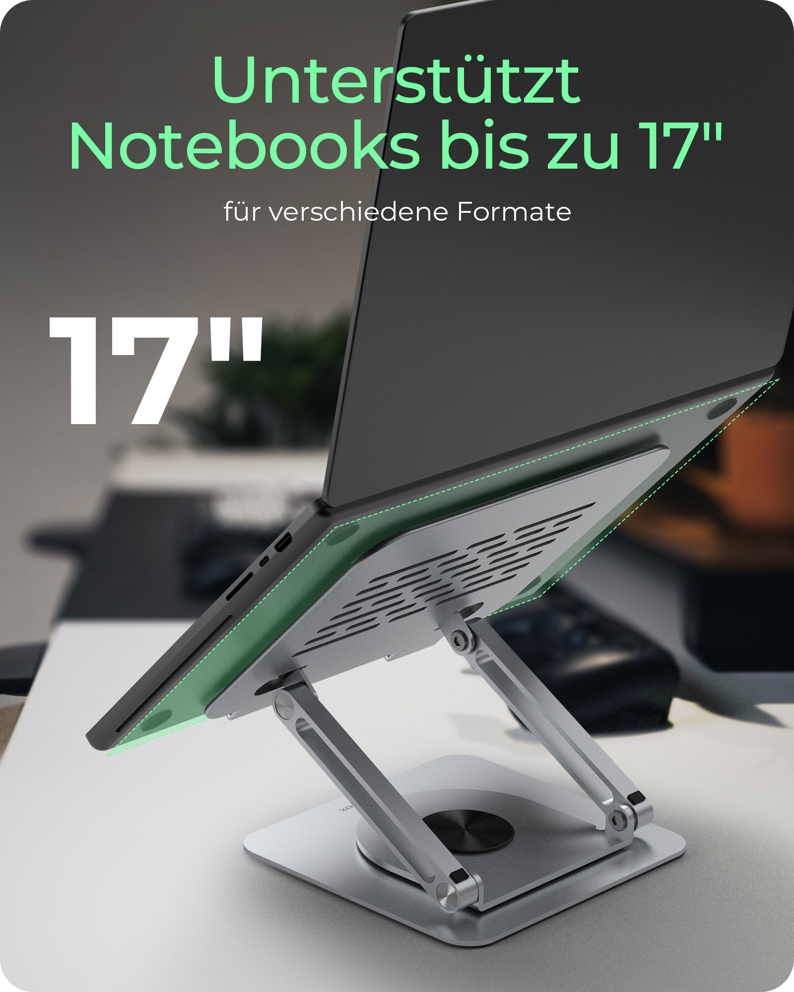 ICY BOX Notebookst�nder f�r NB 17 h�henverstellbar & um 360� drehbar