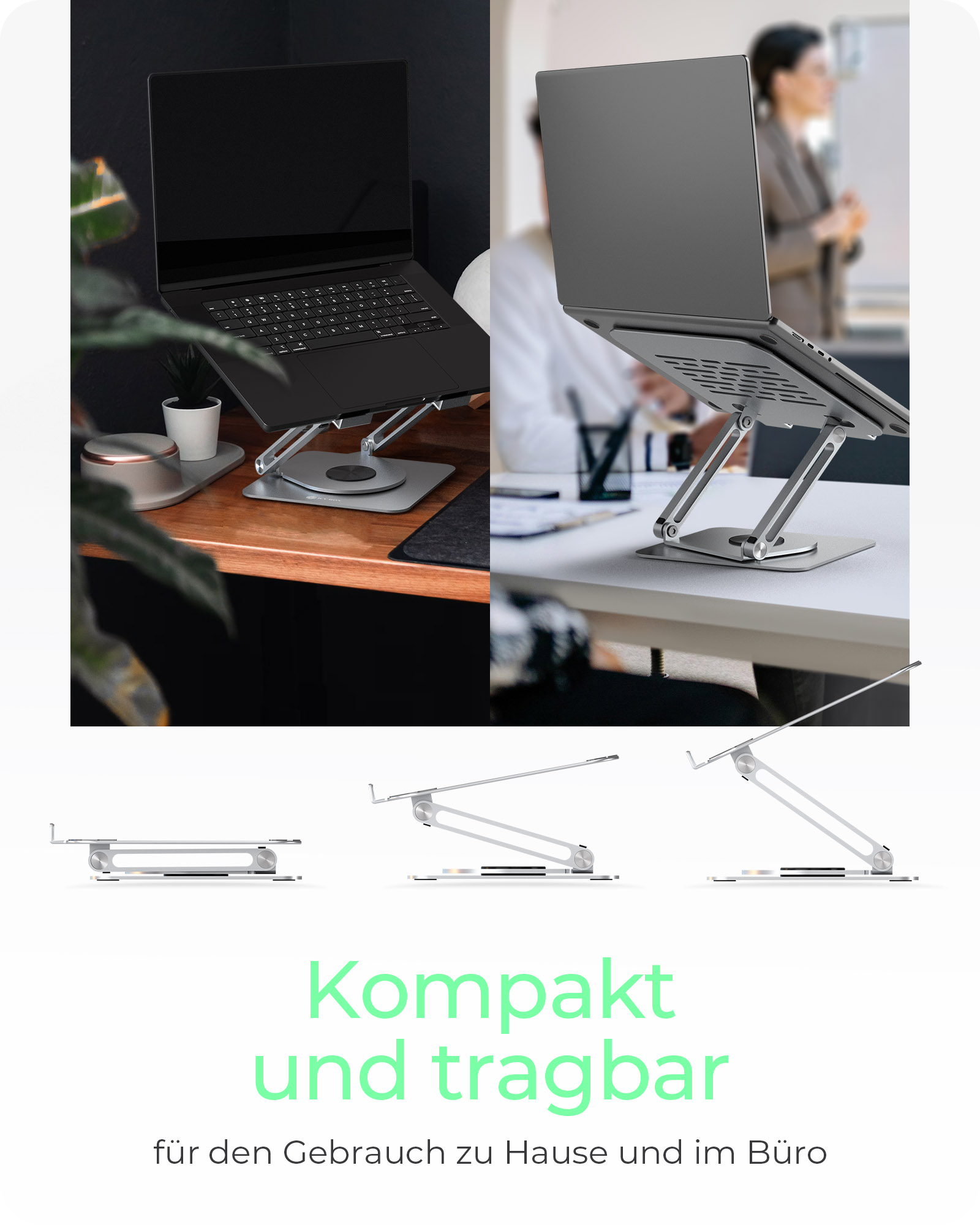 ICY BOX Notebookst�nder f�r NB 17 h�henverstellbar & um 360� drehbar